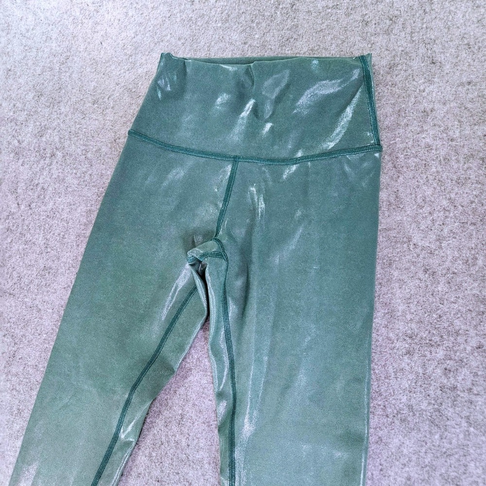 Lululemon Wunder Train High Rise Tight 25 Foil Iridescent Green LW5FYNS Size 4